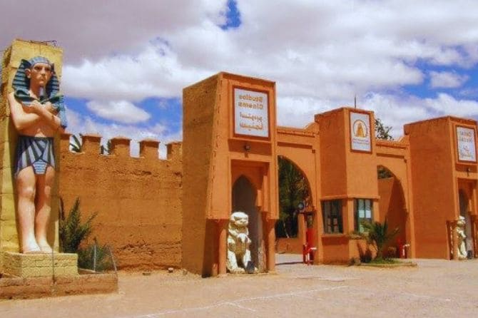 Entrance to a famous film studio in Ouarzazate, Morocco.