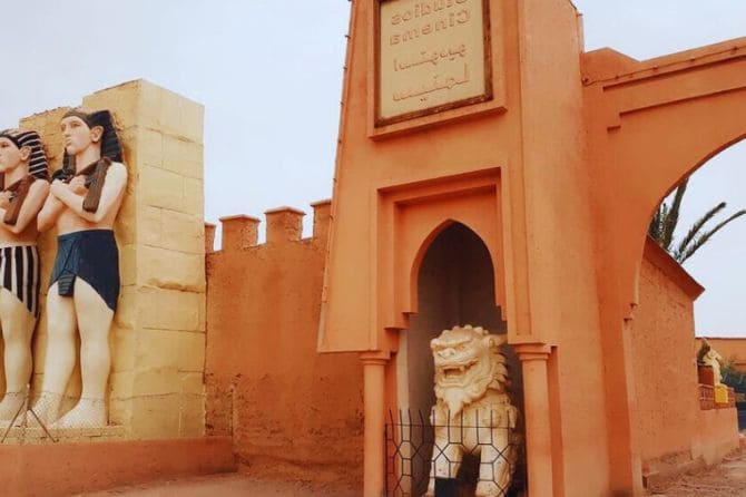 Entrance to a famous film studio in Ouarzazate, Morocco.