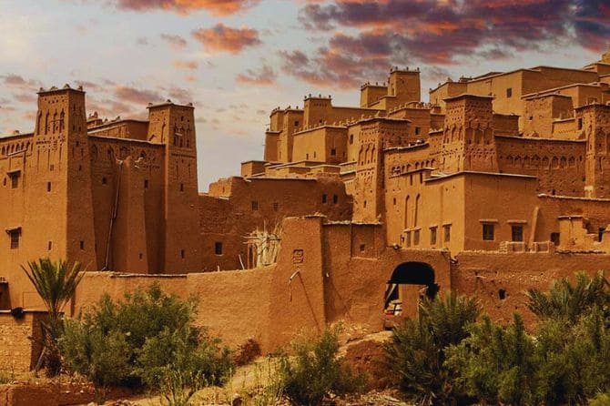 Traditional Berber village nestled in the Atlas Mountains.